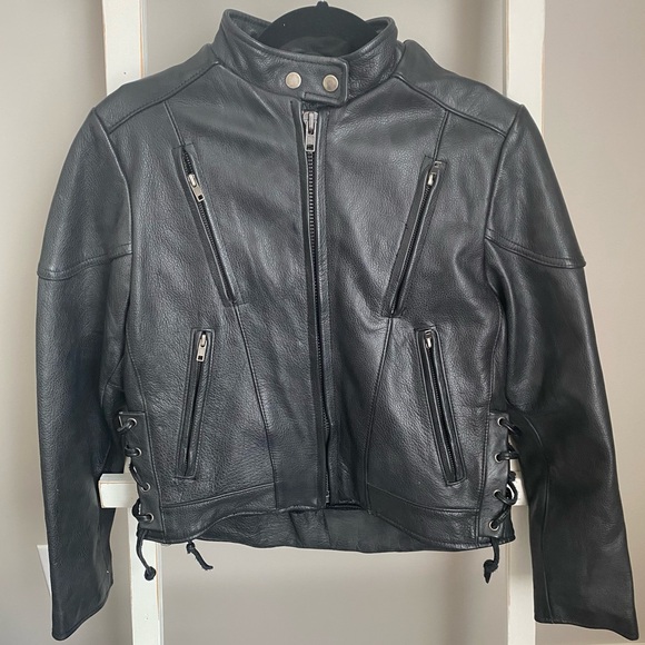 Genuine Leather Motorcycle Jacket - Picture 1 of 7